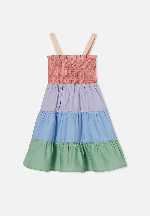 Cotton On - Mae sleeveless dress - rainbow colour block