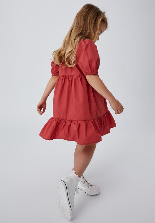Cotton On - Jamala short sleeve dress - red brick