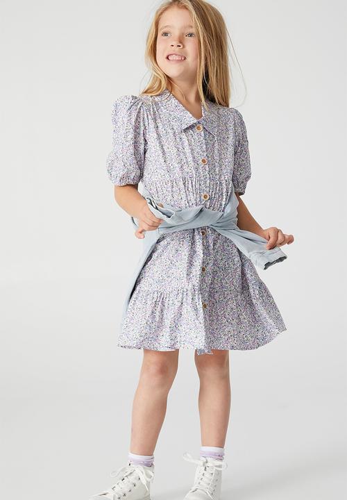 Cotton On - Jamala short sleeve dress - blue torquay ditsy