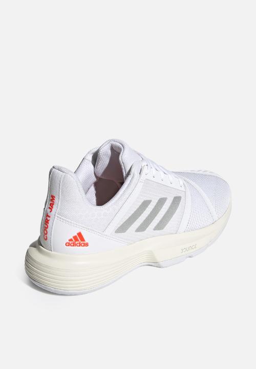 adidas Performance - Courtjam bounce w - h67702 - ftwr white/silver met./solar red