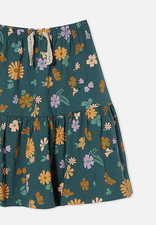Cotton On - Dylan skirt - turtle green & topenga floral
