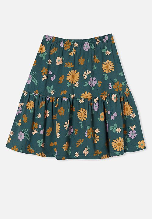 Cotton On - Dylan skirt - turtle green & topenga floral