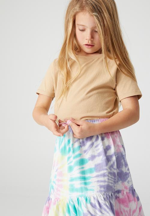 Cotton On - Dylan skirt - pastel rainbow tie dye