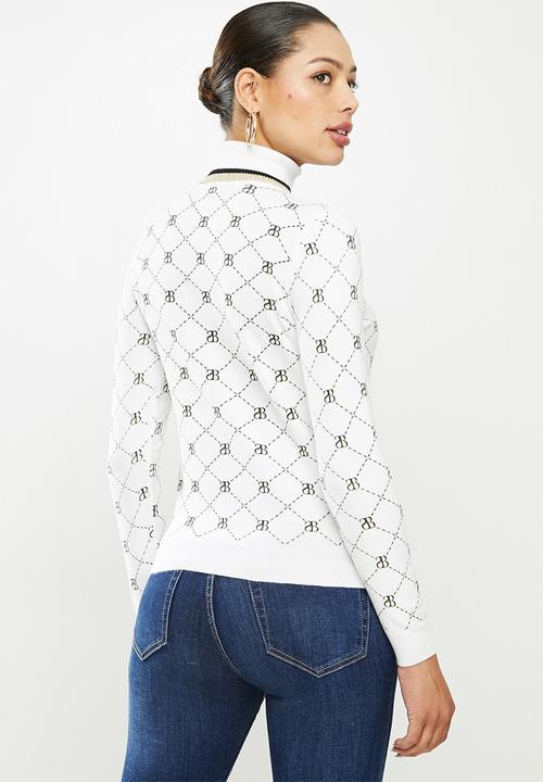 SISSY BOY - Gold rush: all-over repeat print knit with polo neck - multi 