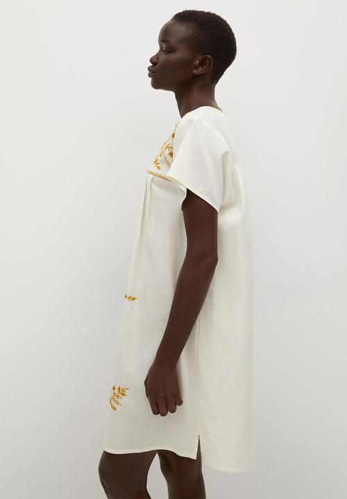 MANGO - Dress mexican - white