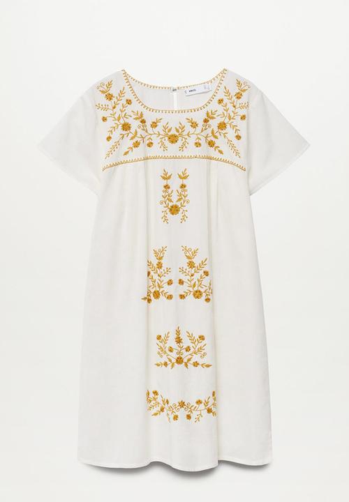 MANGO - Dress mexican - white