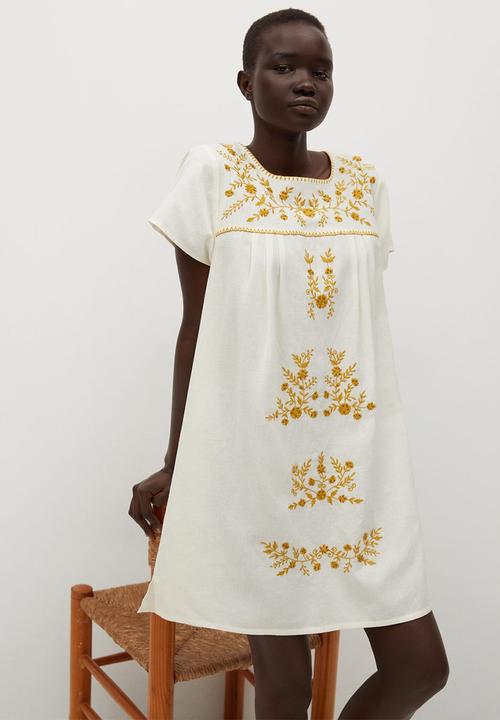 MANGO - Dress mexican - white