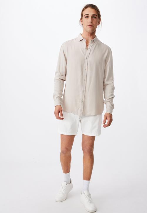 Cotton On - Cayman long sleeve shirt - stone
