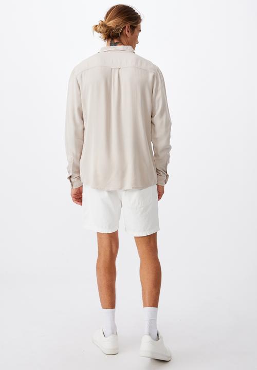Cotton On - Cayman long sleeve shirt - stone