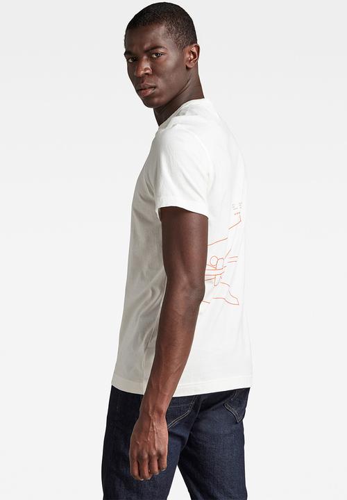 G-STAR - Circle object back graphic short sleeve tee - milk