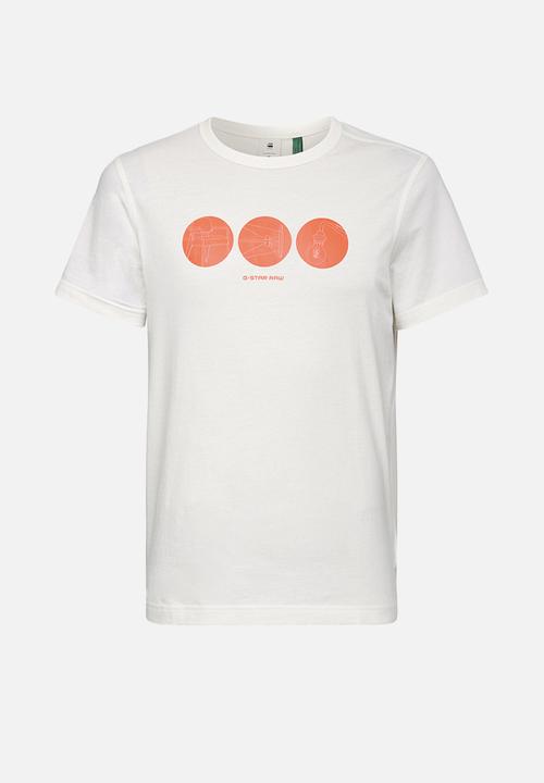 G-STAR - Circle object back graphic short sleeve tee - milk