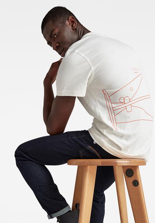 G-STAR - Circle object back graphic short sleeve tee - milk