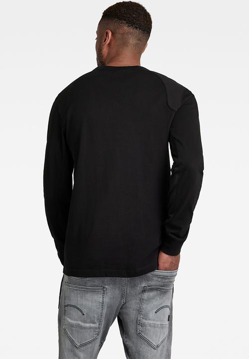 G-STAR - Moto neoprene long sleeve tee - dk black
