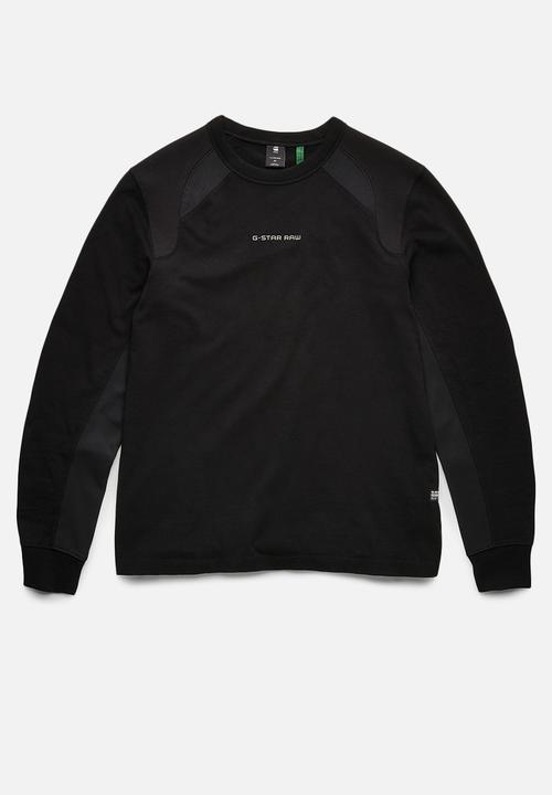 G-STAR - Moto neoprene long sleeve tee - dk black