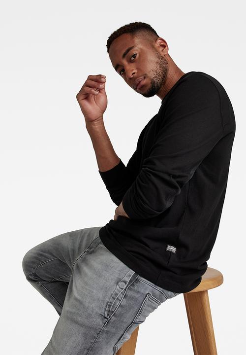 G-STAR - Moto neoprene long sleeve tee - dk black