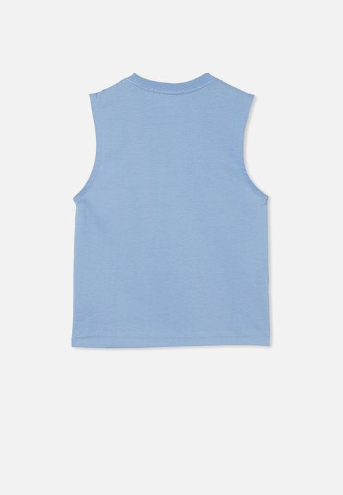 Cotton On - Otis muscle tank - dusk blue/dino