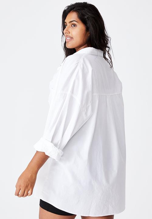 Cotton On - Curve dad shirt - white