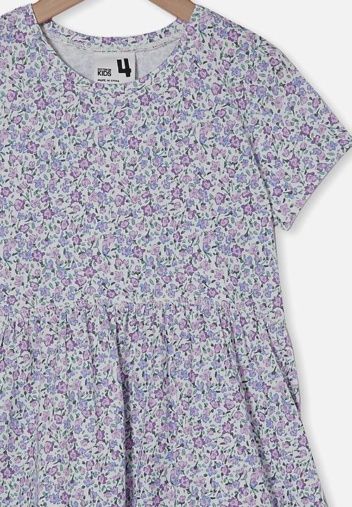Cotton On - Freya short sleeve dress - vanilla/blue 