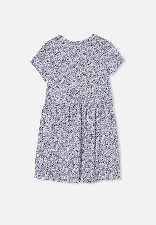 Cotton On - Freya short sleeve dress - vanilla/blue 
