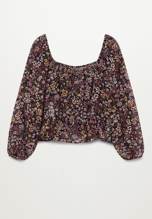 MANGO - Blouse plise - black