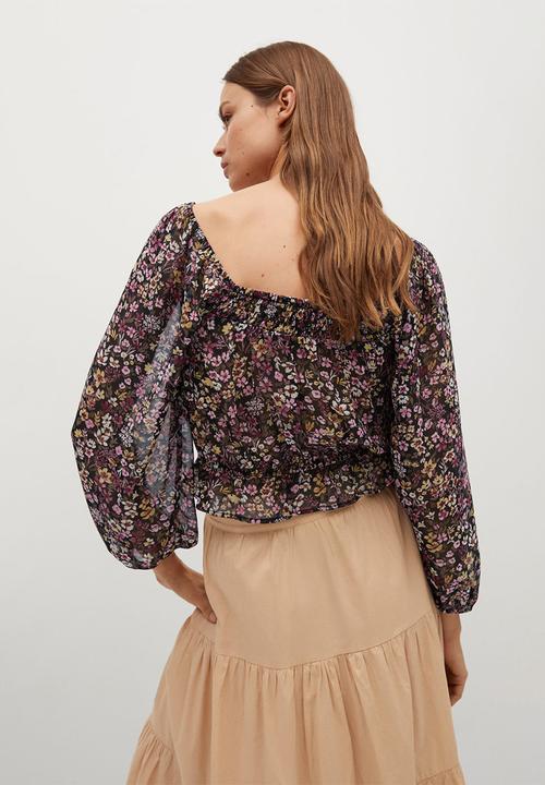 MANGO - Blouse plise - black