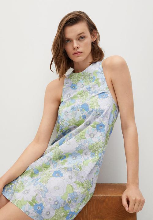 MANGO - Dress vita - light pastel blue