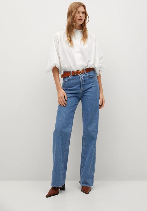 MANGO - Blouse farmer - off white 
