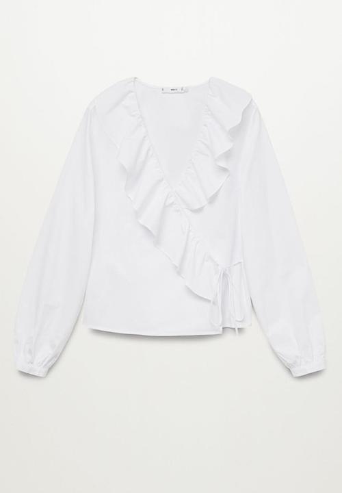 MANGO - Blouse cruz - white