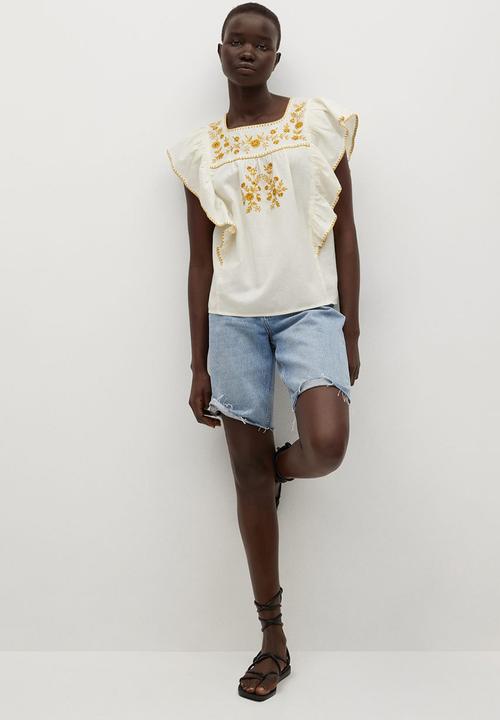 MANGO - Blouse mexican - off white 