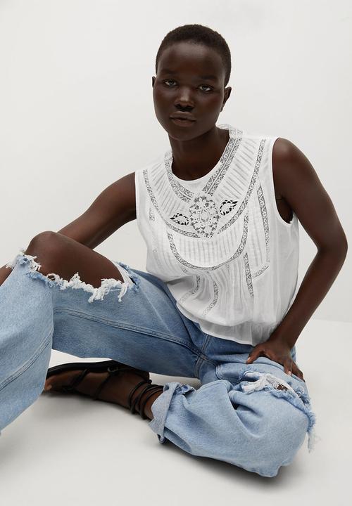 MANGO - Blouse yasmina - white