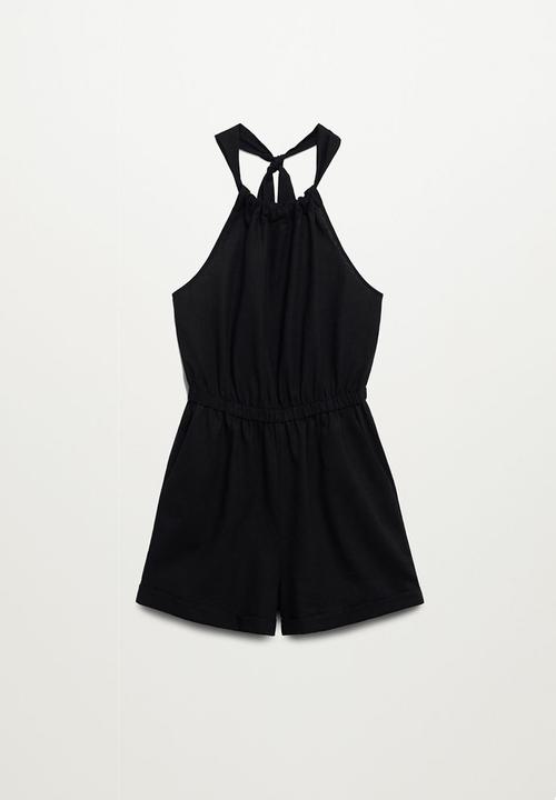 MANGO - Playsuit laci - black