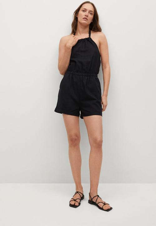 MANGO - Playsuit laci - black