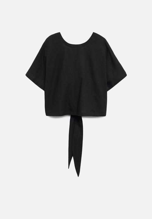MANGO - Blouse laci - black