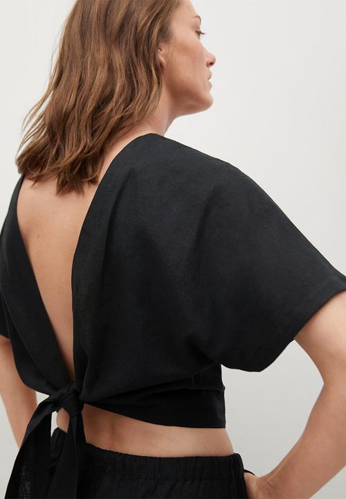 MANGO - Blouse laci - black