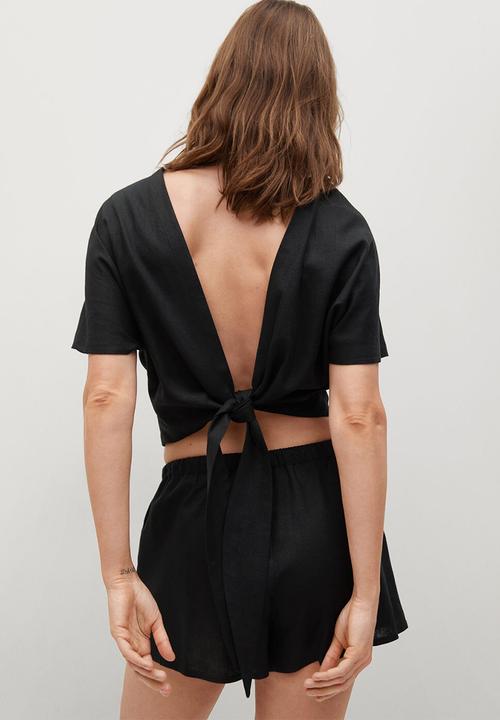 MANGO - Blouse laci - black