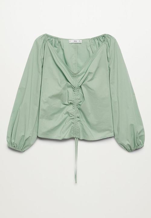 MANGO - Blouse flower - green