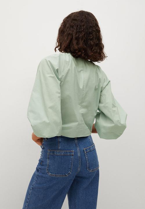 MANGO - Blouse flower - green