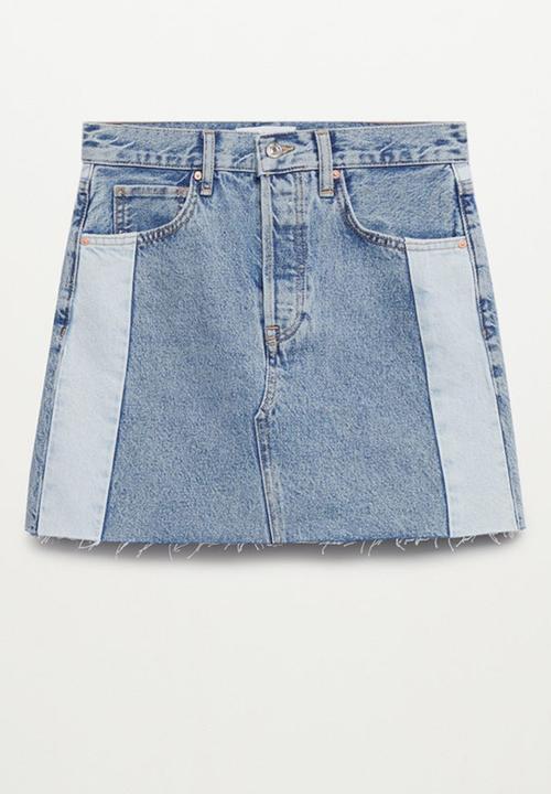 MANGO - Skirt grace - open blue