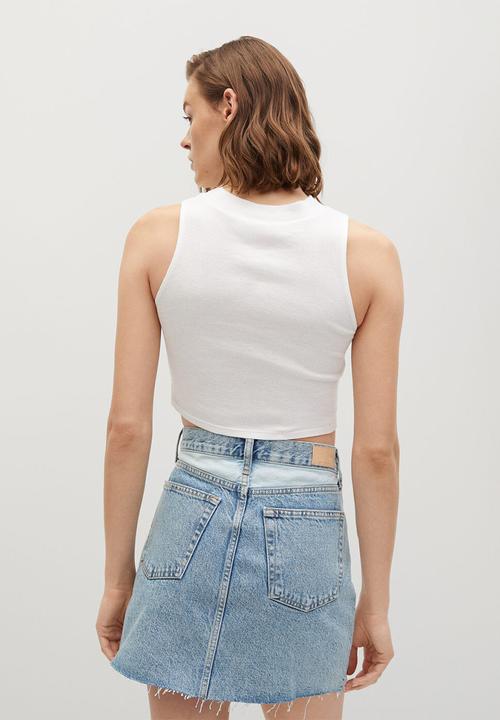 MANGO - Skirt grace - open blue