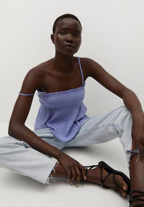 MANGO - Top adelina - light pastel blue