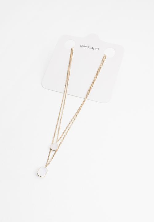Superbalist - Gem double chain necklace - gold