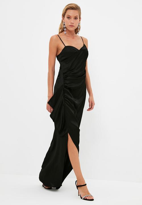 Trendyol - Waist detailed evening dress  - black