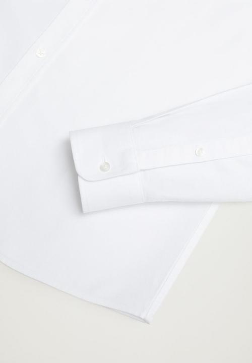 MANGO - Oxford long sleeve shirt - white