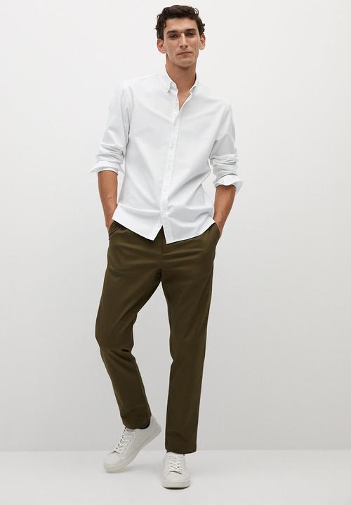 MANGO - Oxford long sleeve shirt - white