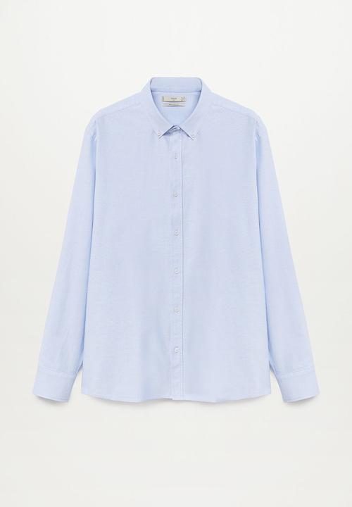 MANGO - Oxford long sleeve shirt - pastel blue