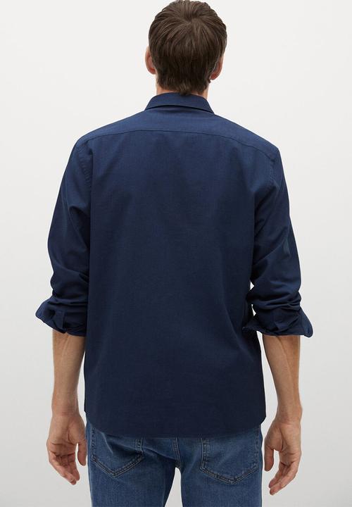 MANGO - Oxford long sleeve shirt - navy
