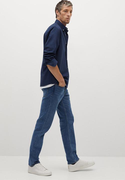 MANGO - Oxford long sleeve shirt - navy