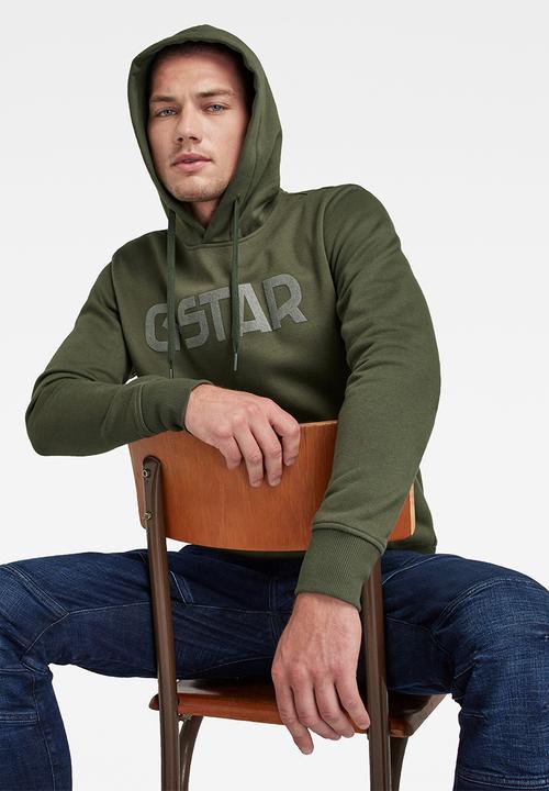 G-STAR - G-star hooded sweater - dk bronze green
