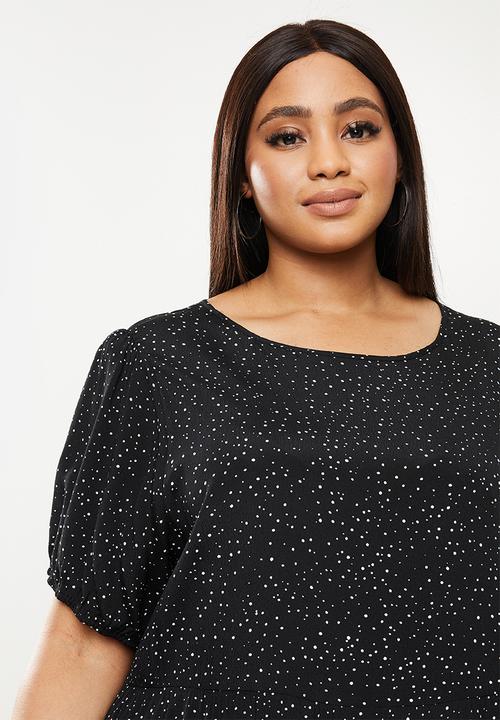 Cotton On - Curve woven leah midi dress - kat spot black