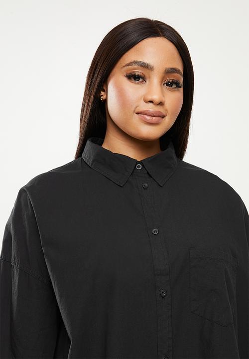 Cotton On - Curve dad shirt - black